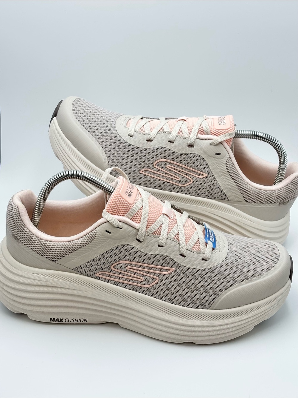 Skechers Max Cushioning Endeavor Running Athletic Walking Shoes Light Pink Cream